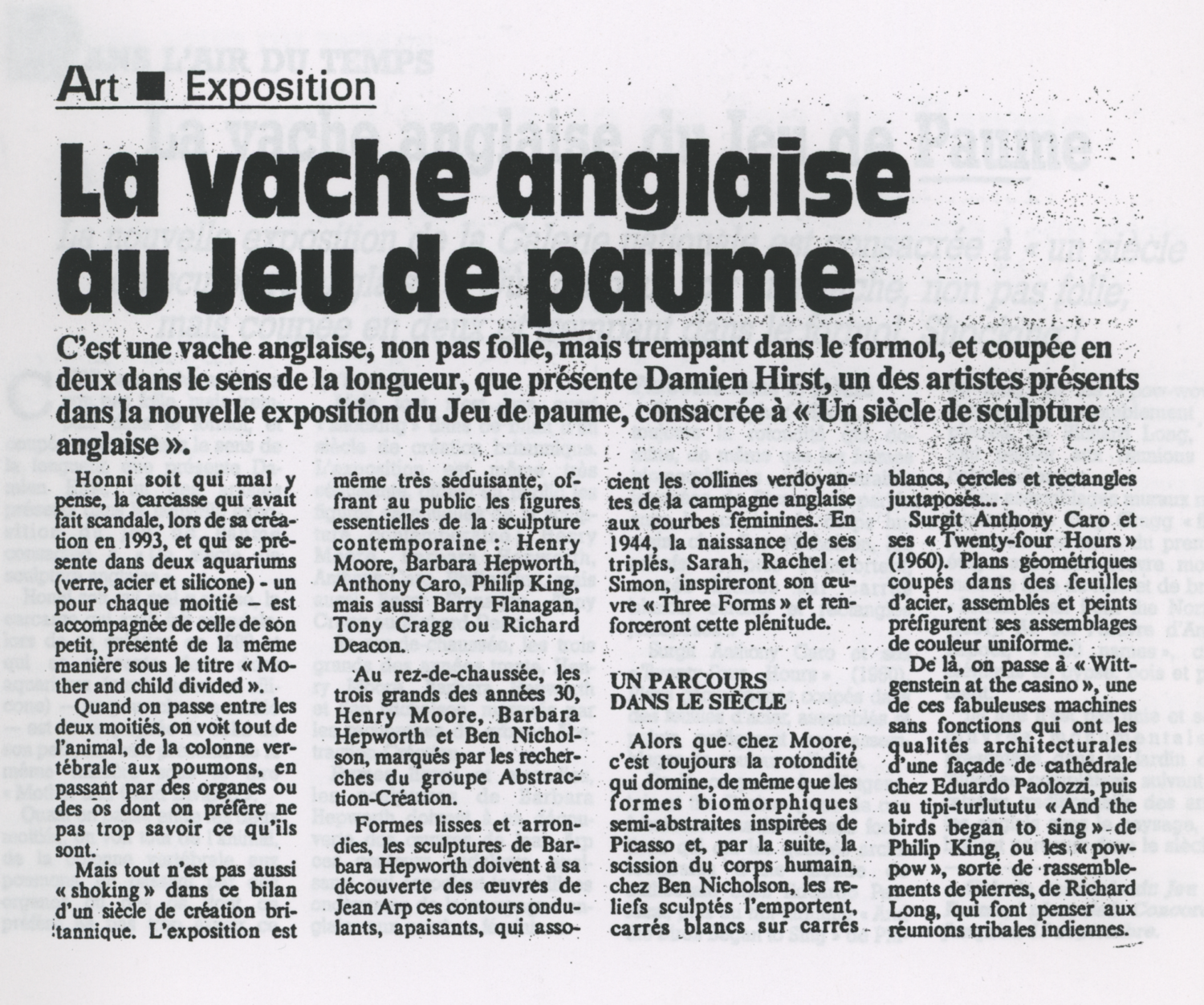 ‘Un siecle de sculpture anglaise’ (June – September 1996)
